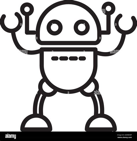 Robot Space Technology Character Artificial Machine Vector Illustration