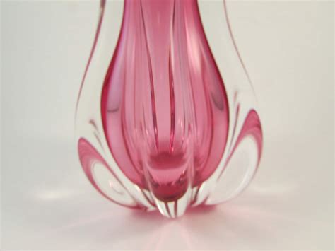 Vintage Murano Pink Art Glass Vase Hand Blown Glass Etsy