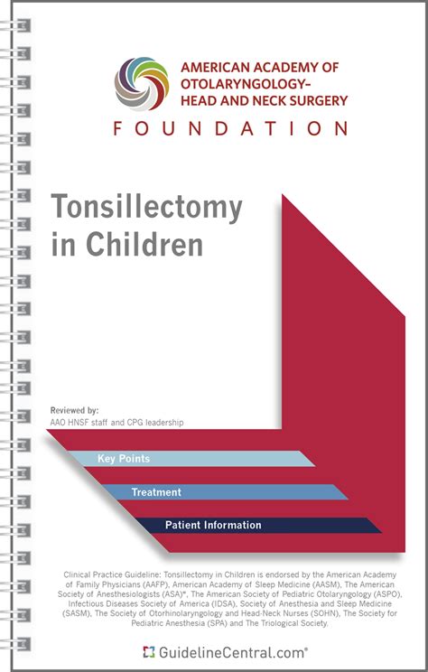 Tonsillectomy In Children Clinical Guidelines Pocket Guide Guideline