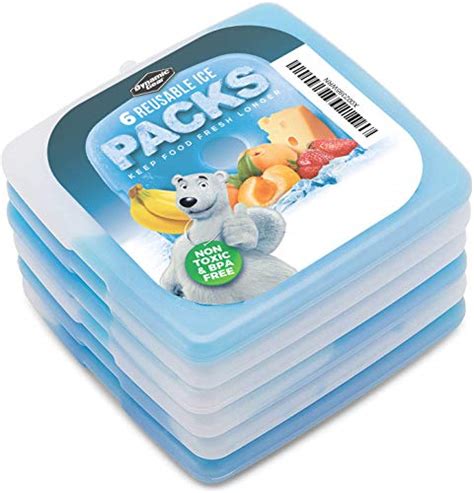 Dynamic Gear Reusable Ice Pack 6 Pack For Lunch Box Slim
