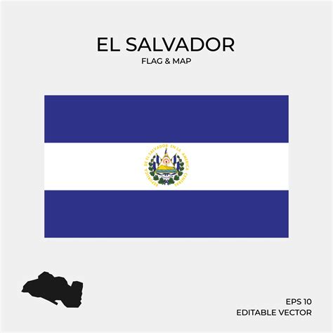 El Salvador Flag And Map 2046204 Vector Art At Vecteezy