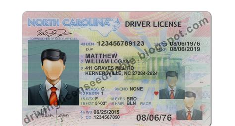 North Carolina Drivers License Template Psd Us Novelty Drivers