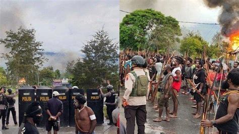 Kerusuhan Di Jayawijaya Papua Berawal Dari Kematian Salah Satu Warga Dua Kelompok Saling