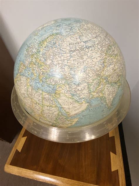 Mid Century Modern National Geographic Society World Globe And Stand C