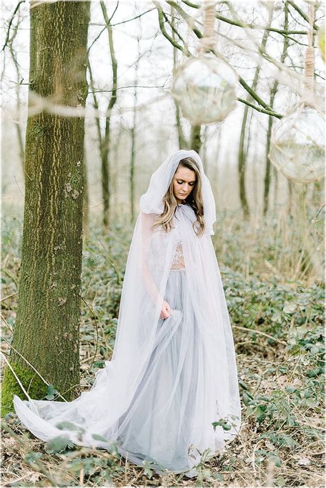 Two Layers Tulle Wedding Cloak With Hood Simple Fairy Boho Wedding Cap