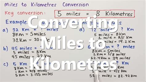 How To Convert Between Miles And Kilometres Using Miles 8km Non