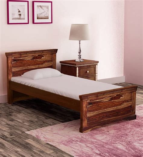 Shree Natural® Solid Sheesham Wood Single Size Bed Without Storage For Bedroom Solid Wood