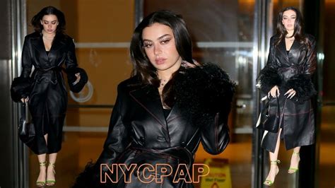 Charli Xcx Sizzles In A Leather Fur Trim Trench Coat After Rehearsing For Saturday Night Live