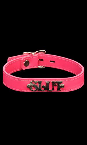 15cm Leather Slut Collar Tag Thin Collar Slut 2774