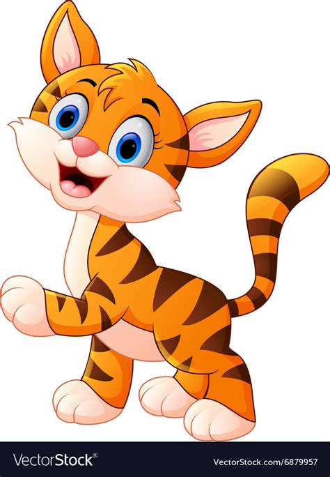 Cute Baby Tiger Cartoon Royalty Free Vector Image