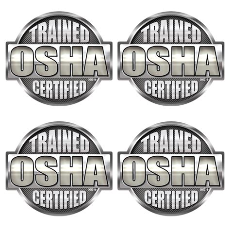 Osha Trained Certified Hard Hat Stickers 4 Pack Hh016 Az House Of