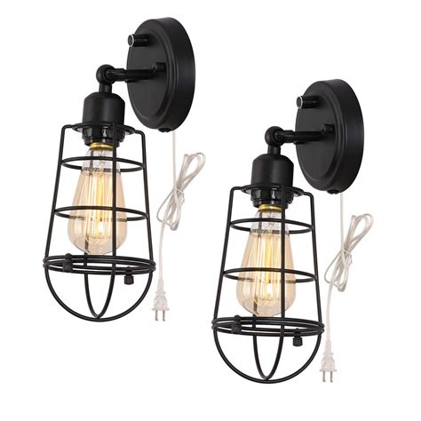 While useful in any home, a wall mounted plug in lights is particularly ideal in an apartment/rental, both for. Kingmi Wire Cage Industrial Wall Sconce Plug-in Wall Light ...