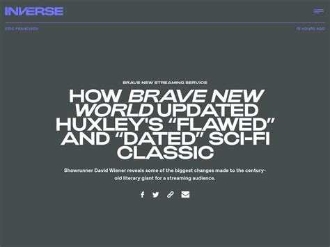 How Brave New World Updated Huxleys Flawed And Dated Sci Fi Classic Rkotakuinaction2
