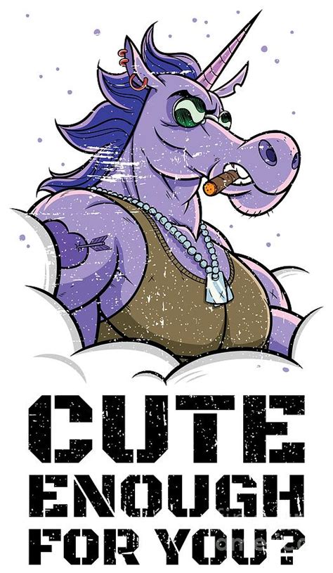 Cute Enough For You Tough Unicorn With Muscles Digital Art By Mister