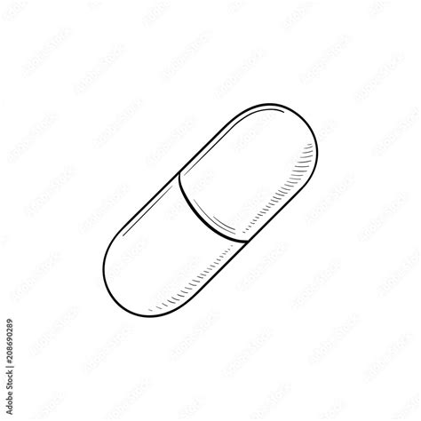 Vecteur Stock Pill Hand Drawn Outline Doodle Icon Capsule Pill As