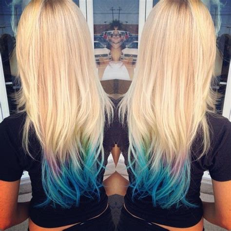 If used properly, hair chalks are vibrant and deliver a resonant quality. Colored hair | Long blonde hair, Blue tips hair, Hair styles