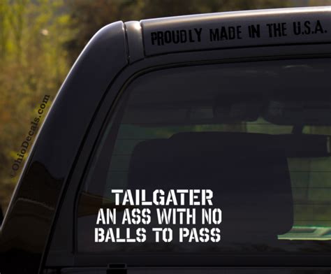 Funny Tailgater An Ass With No Balls To Pass Car Or Truck Sticker Decal Ebay