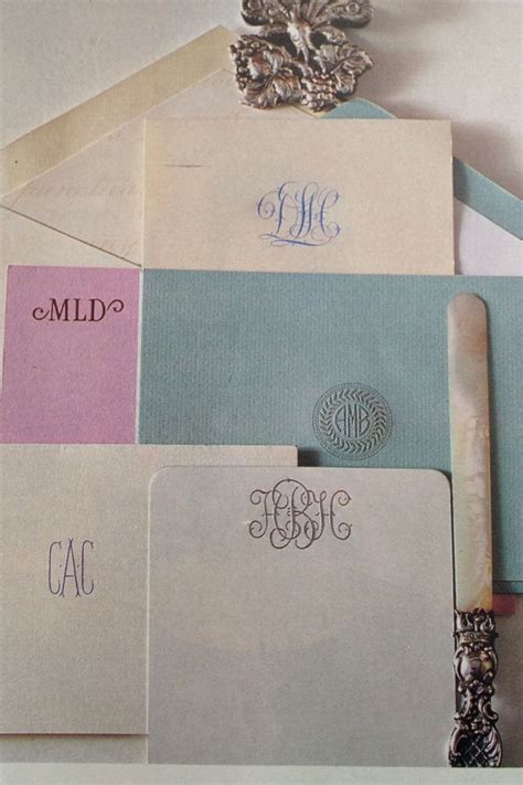 Beautiful Monogrammed Stationery And Mother Of Pearl And Silver Letter