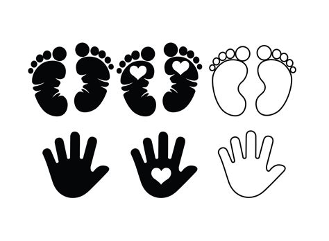BABY FOOTPRINT SVG Baby Hands Svg Baby Feet Svg Cut Files For Cricut