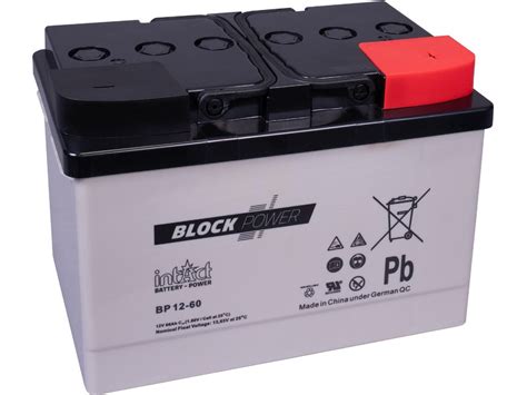 Intact Block Power Bp12 60 Agm Batterie 12v 60ah