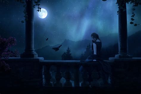 Fantasy Emotional Moonlight Scene Photoshop Tutorial Psd Stack