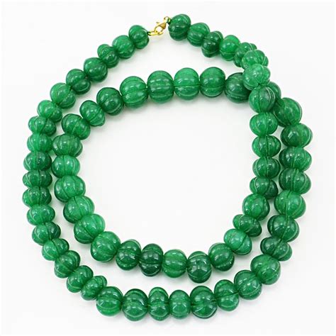 Carved Emerald Necklace With 18 Kt 750 1000 Gold Clasp Catawiki