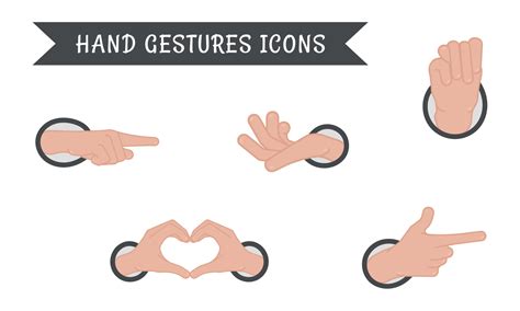 Set Of Different Hand Gesture Icons Vector 18860959 Vector Art At Vecteezy