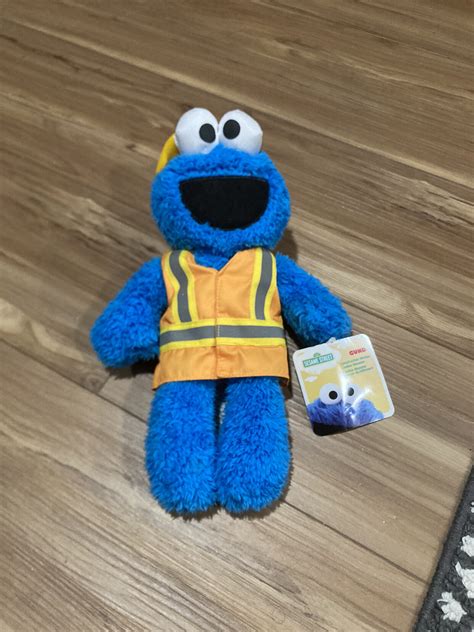 Sesame Street Cookie Monster Construction Worker Plush