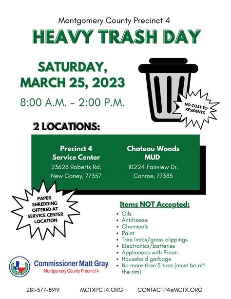 Heavy Trash Day Flyer 32523 Commissioner Matt Gray