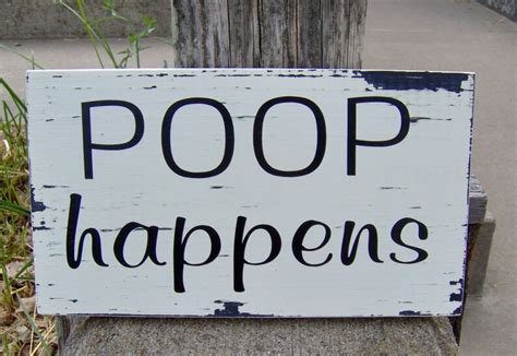 Poop Happens Bathroom Sign Distressed Farmhouse Rustic Wood Etsy