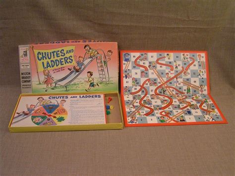 Chutes And Ladders 1956 Vintage Milton Bradley Childrens Board Game