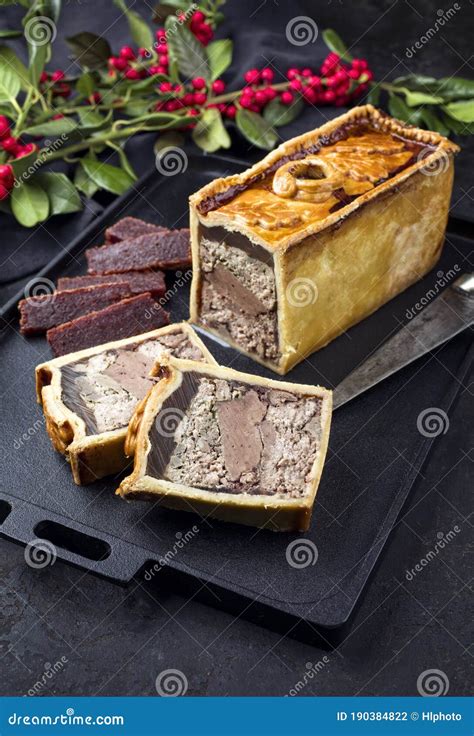 Traditional French Pate En Croute With Goose Meat And Liver Offered
