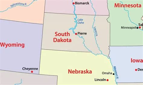 Mapa De South Dakota Eua Destinos