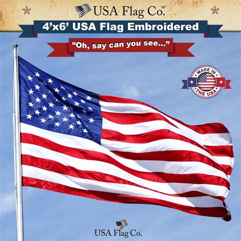 us flag 4x6 foot embroidered stars and sewn stripes usa flag co