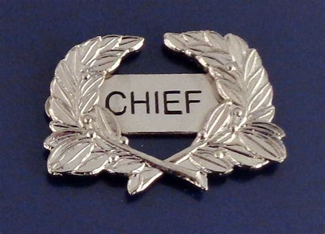 Chief Wreath Silver Uniform Collar Lapel Pin