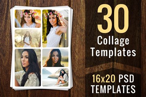 Photo Collage Templates Psd Template ~ Card Templates ~ Creative Market
