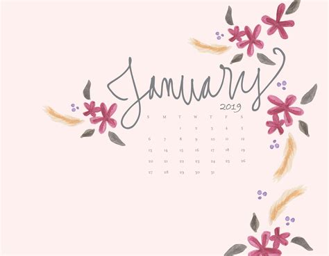 January 2019 Calendar Wallpapers Wallpaper Cave