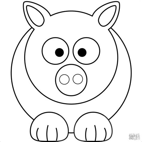 Simple Cartoon Pig Coloring Page Coloringbay