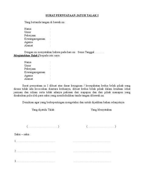 Contoh surat kuasa an eksekusi putusan. contoh-surat-pernyataan-jatuh-talak