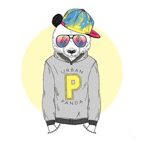 Panda Boy Dressed Up In Hoodie Digital Art By Olga Angelloz Pixels