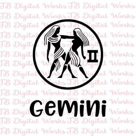 Gemini Svg Zodiac Signs Astrology Svg Horoscope Designs Etsy