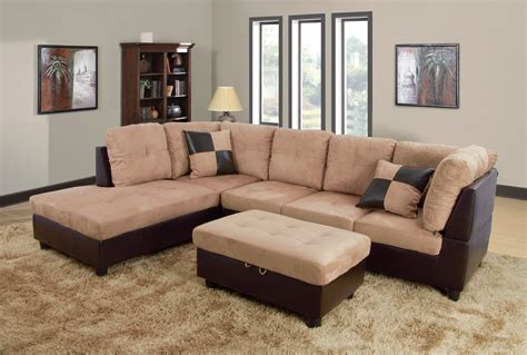 Aycp Furniture 3pcs L Shape Sectional Sofa Set Left Hand Facing Chaise