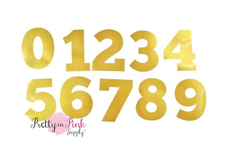 Metallic Gold Number Iron On Vinyl Decal Diy Iron On Patch Etsy