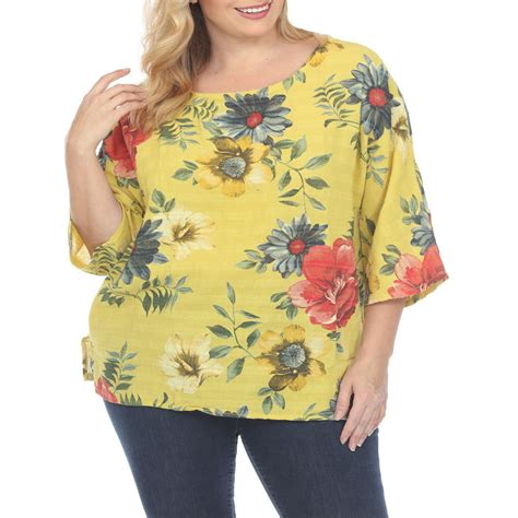Simply Couture Simply Couture Womens Plus Size 34 Sleeve Short