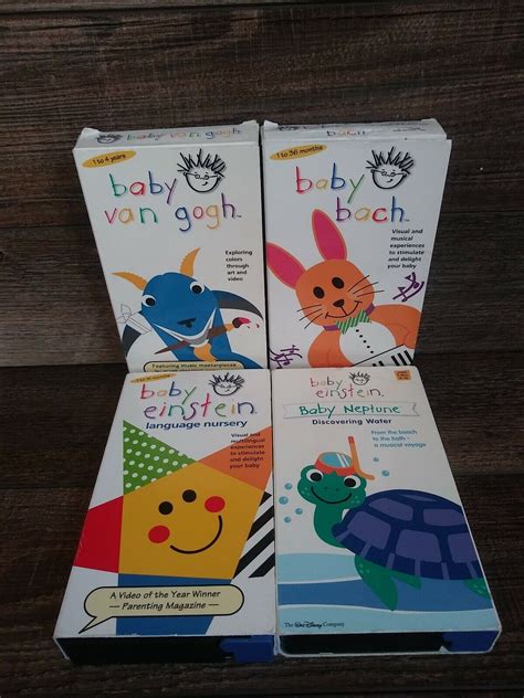 Lot Of 4 Vintage Baby Einstein Vhs Tapes Van Gogh Bach Neptune