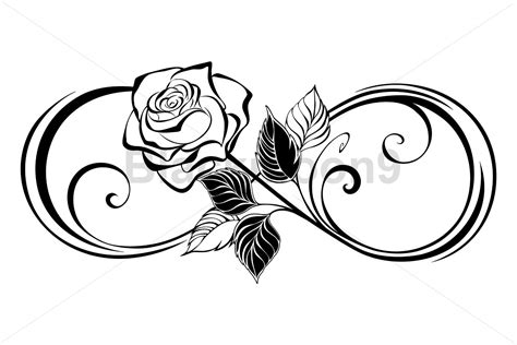 Infinity Symbol With Outline Rose Afbeelding Door Blackmoon9 · Creative