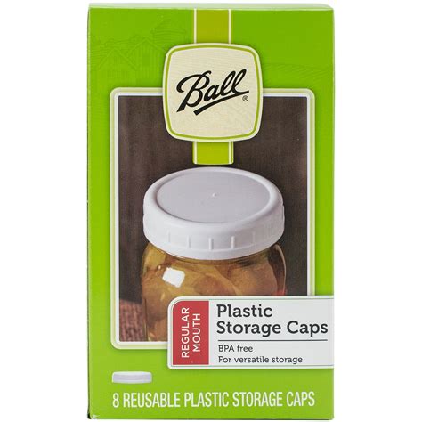 ball plastic storage caps 8 pkg wide mouth