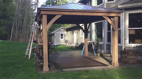 Welcome!below you will find a detailed guide on how to make a glass roof pergola on a budget. 25 Photo of Metal Roof Gazebo Costco