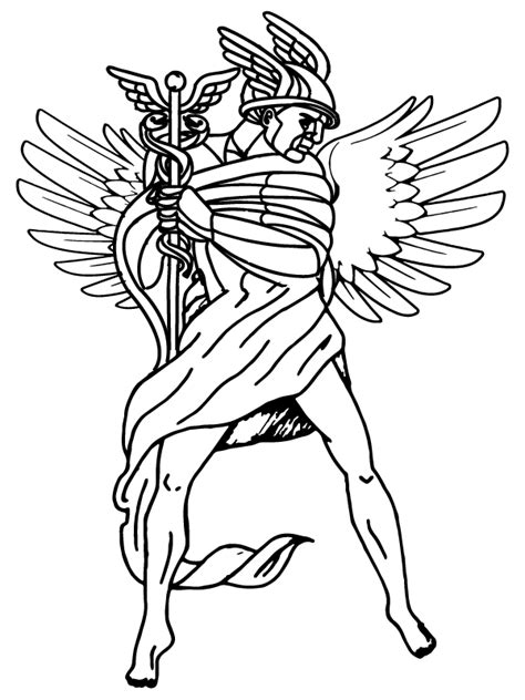 Hermes The Herald Of Gods Coloring Page Free Printable Coloring Pages