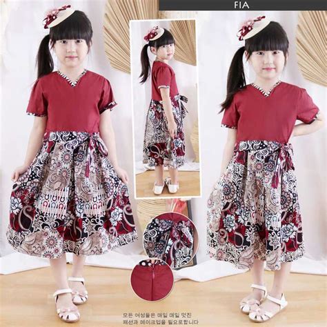 Jual Via Kids Dress Dress Batik Anak Perempuan